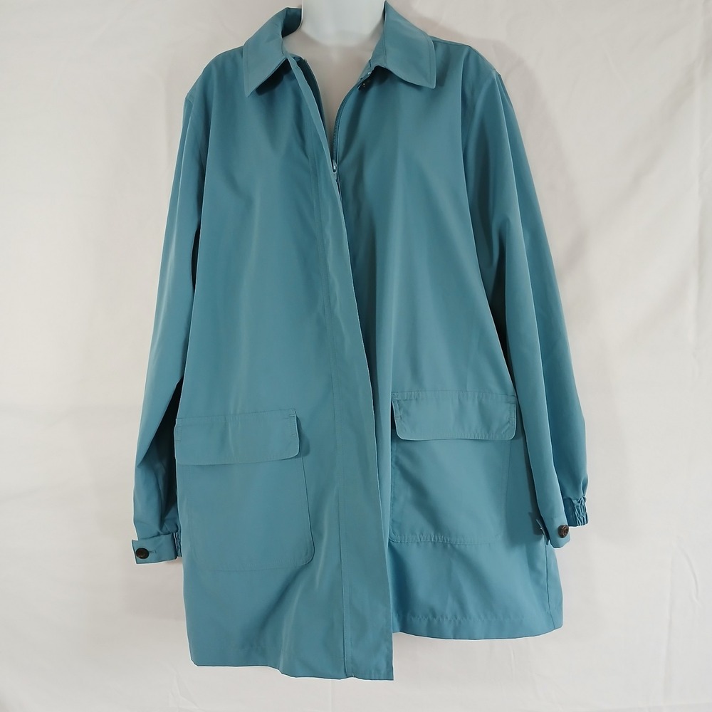 ll bean womens blue lightweight jacket  Lined Sz L Outdoor Mature Casual Cottage